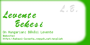 levente bekesi business card